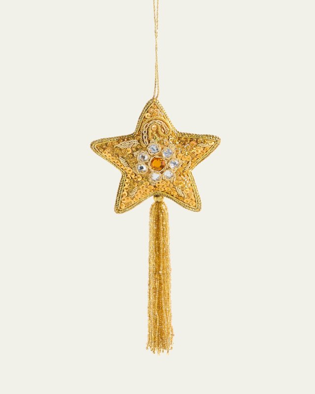 Beaded Tassel Star Christmas Ornament